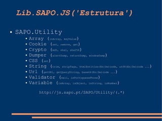 Javascript no SAPO e libsapojs
