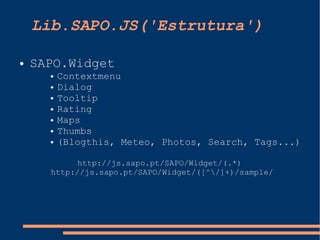 Javascript no SAPO e libsapojs