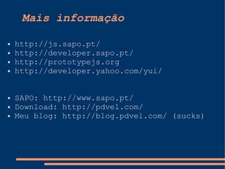 Javascript no SAPO e libsapojs