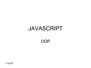 JAVASCRIPT OOP 