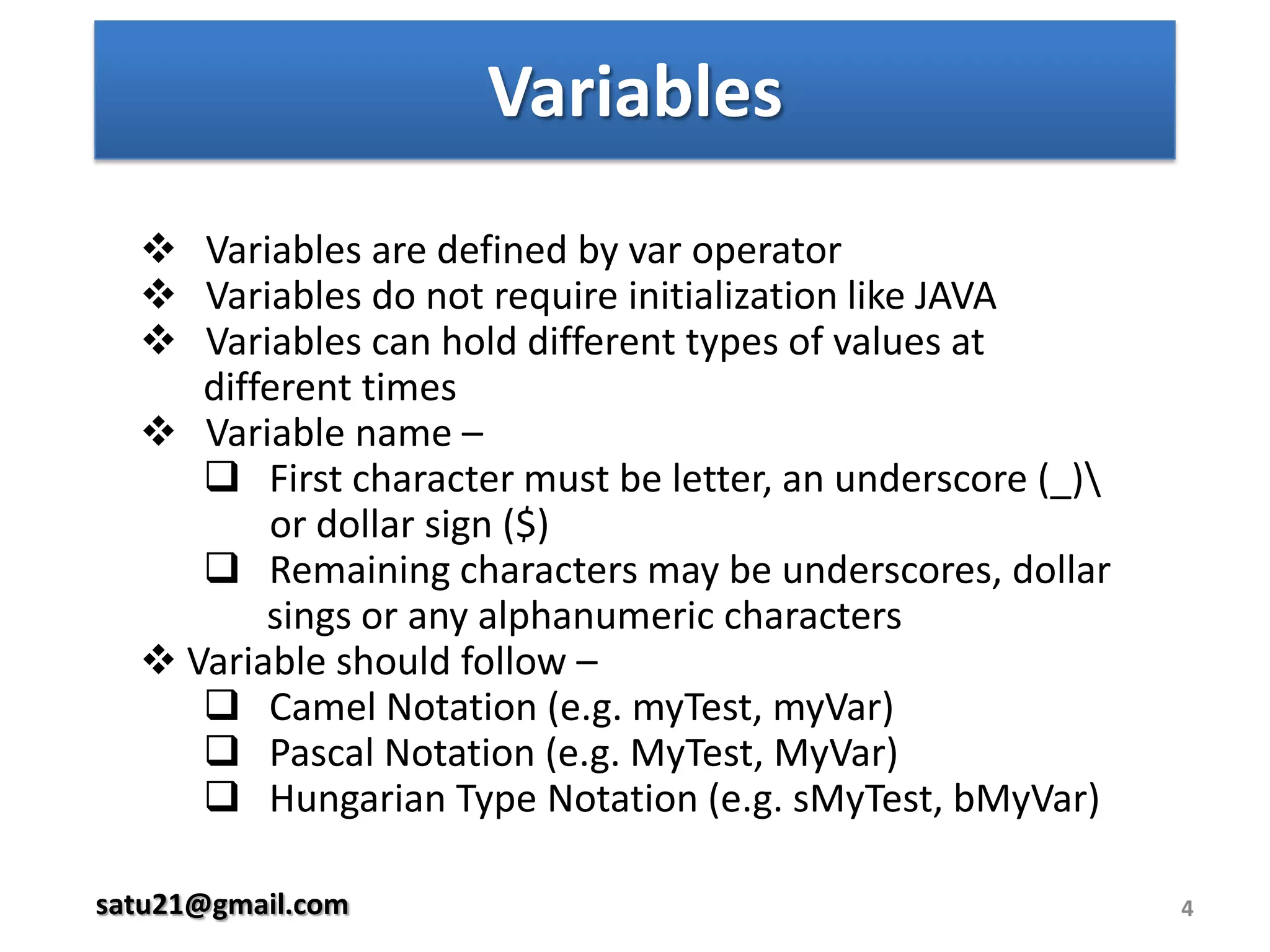    Primitive Types