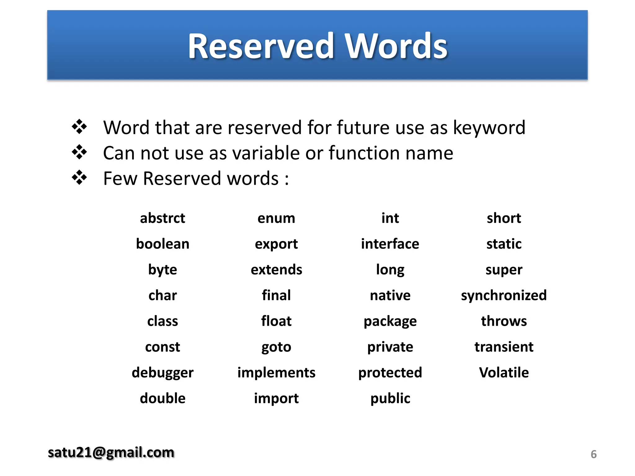    Reference Types