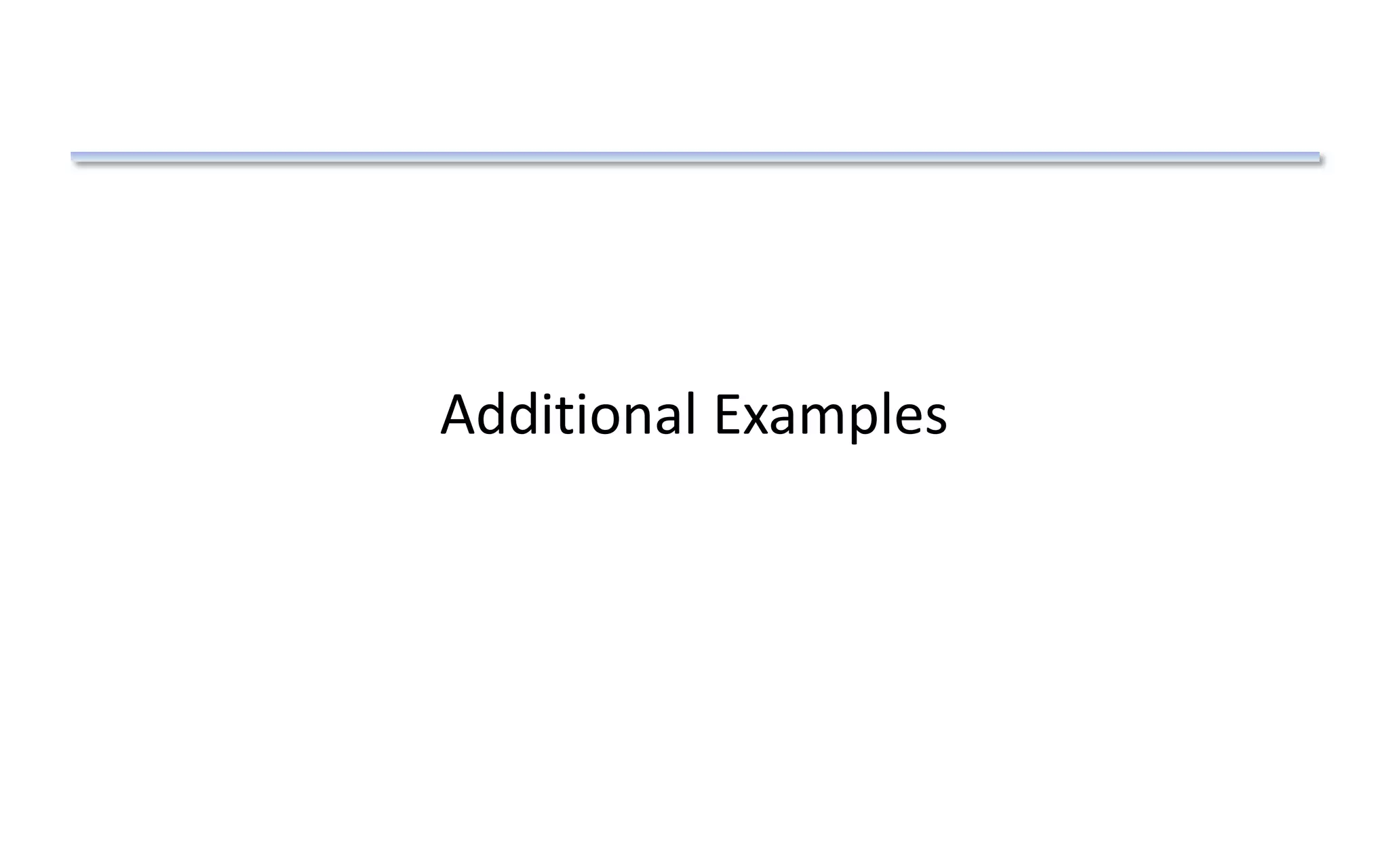 Additional Examples
 