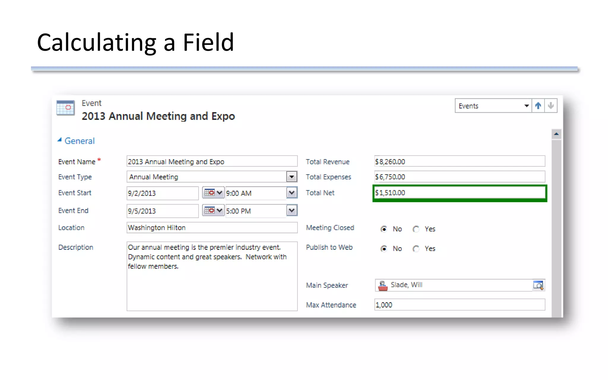 Calculating a Field
 