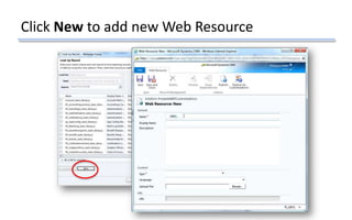 Click New to add new Web Resource
 