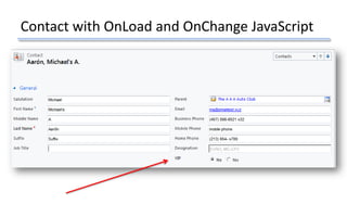 Contact with OnLoad and OnChange JavaScript
 