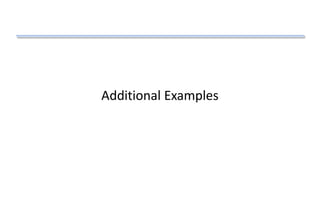 Additional Examples
 