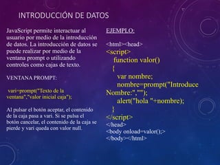 Introduccion a javascript - diseño de paginas web | PPTX