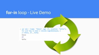 for-in loop - Live Demo
 
