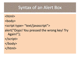 Javascript alert and confrim box | PPT