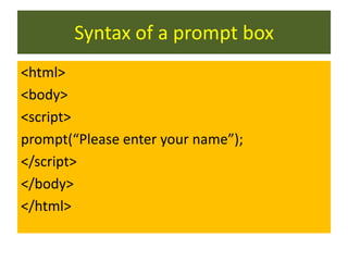 Javascript alert and confrim box | PPT