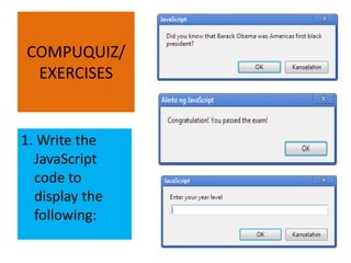 Javascript alert and confrim box | PPT