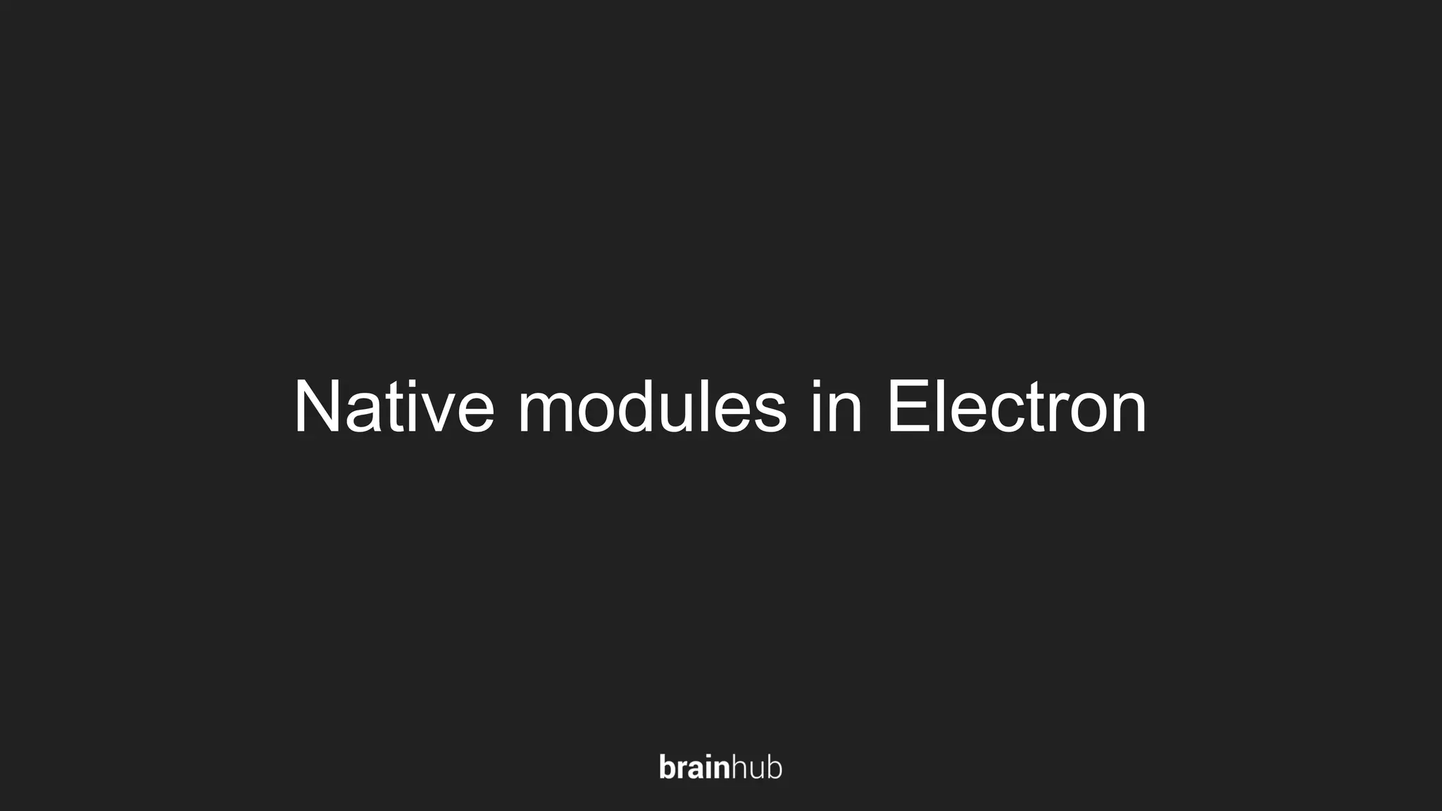 Native modules in Electron 