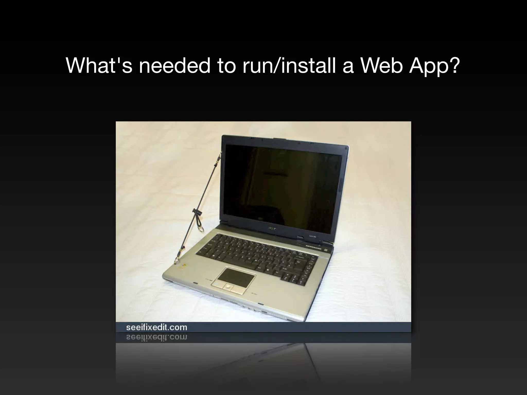 What's needed to run/install a Web App?
 