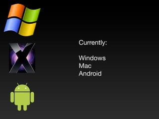 Currently:

Windows
Mac
Android
 