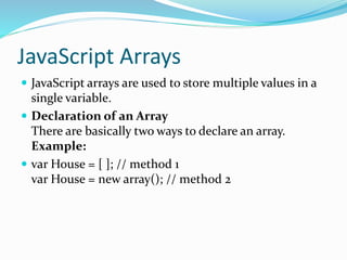 Java script array | PPT