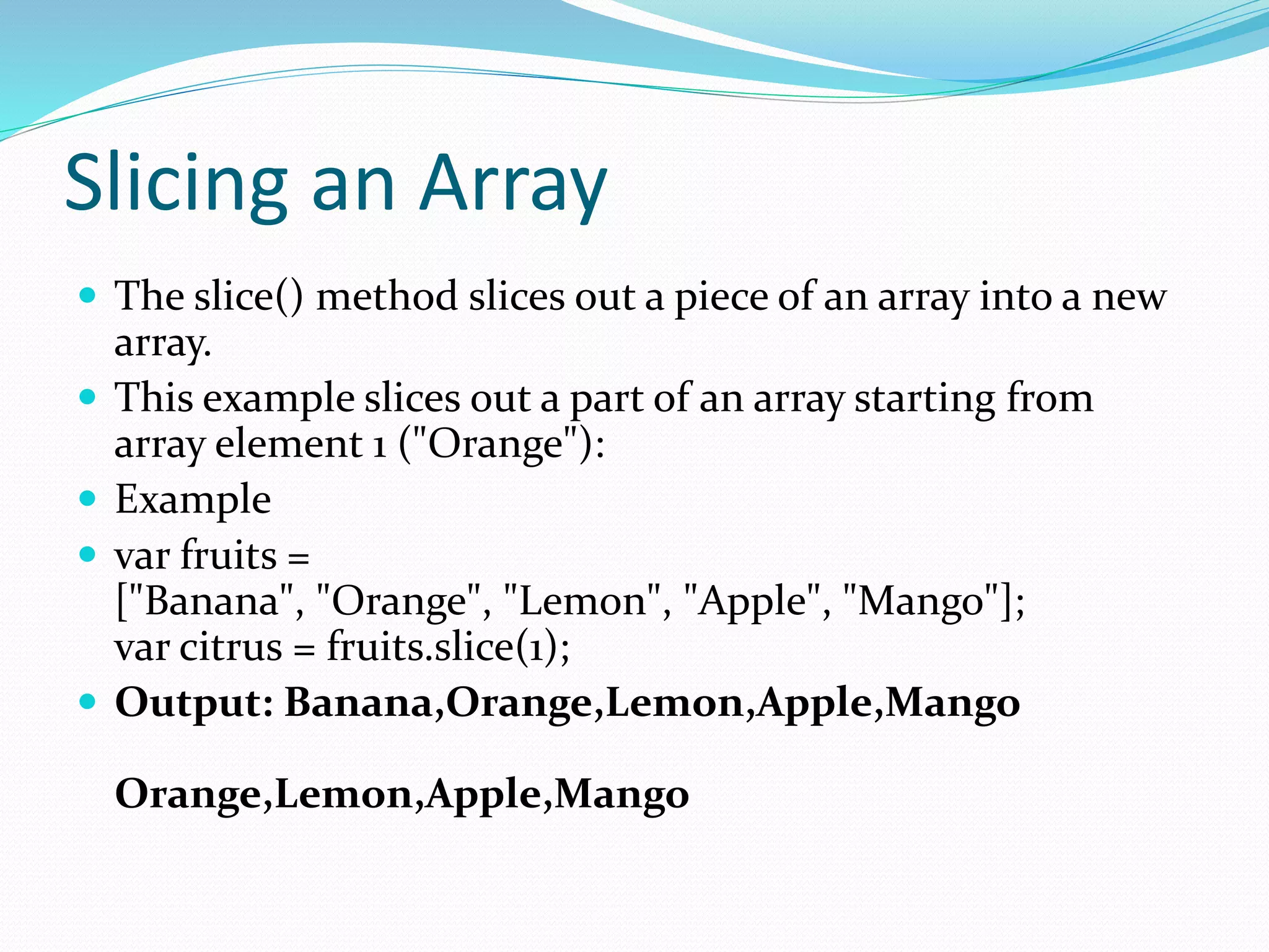 Java script array methods | PPTX