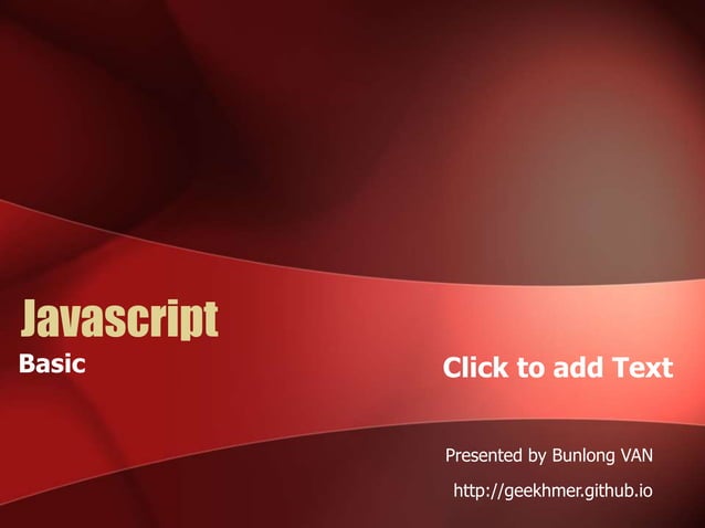 Basic Javascript | PPT