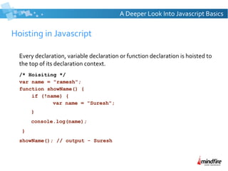 A Deeper look into Javascript Basics | PPT