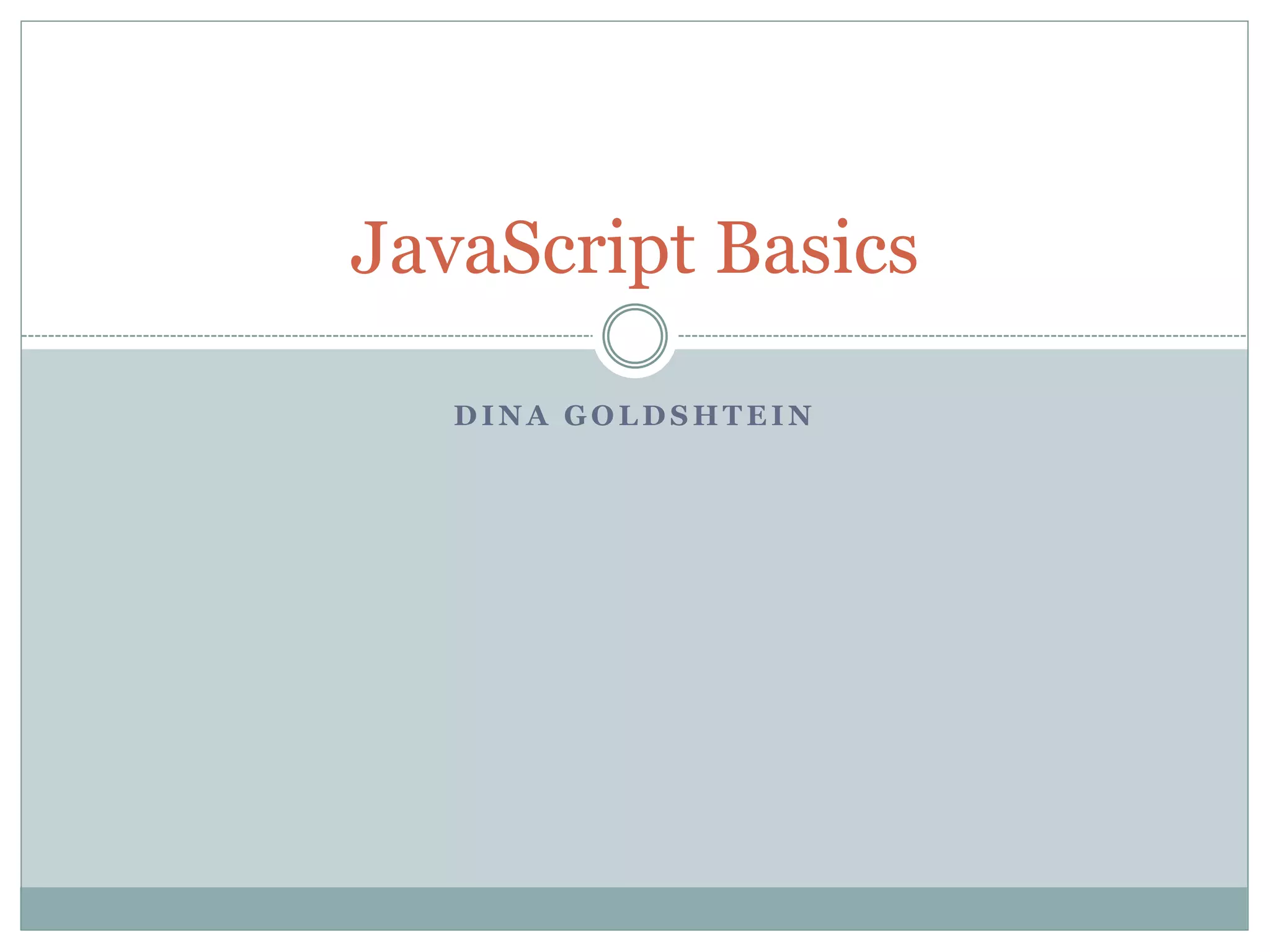 JavaScript Basics | PPT