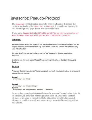Java script basics | PDF