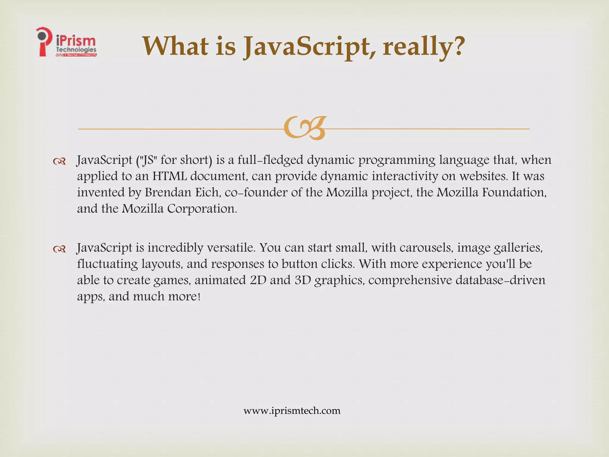 Java script basics | PPT