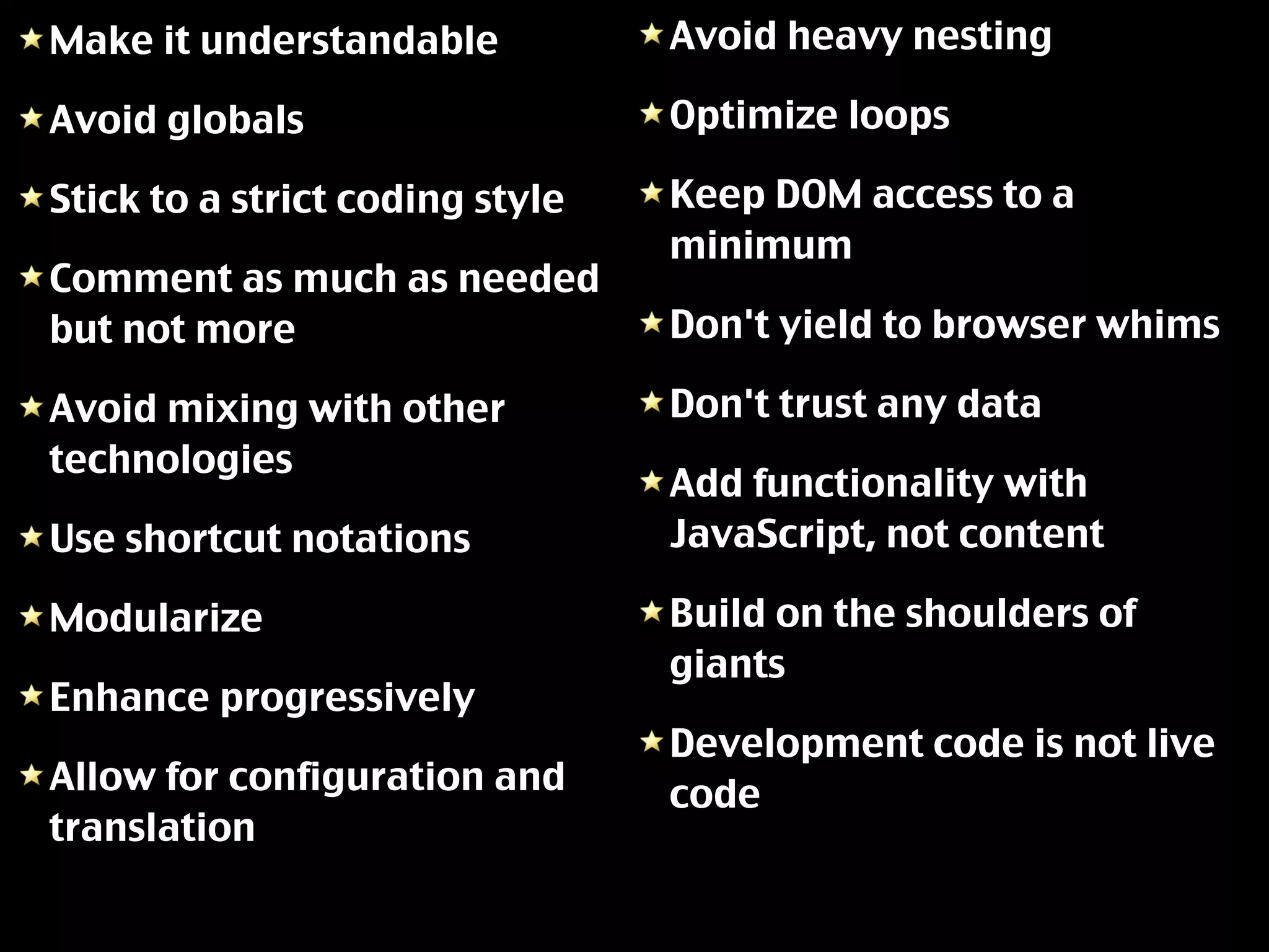 Javascript Best Practices