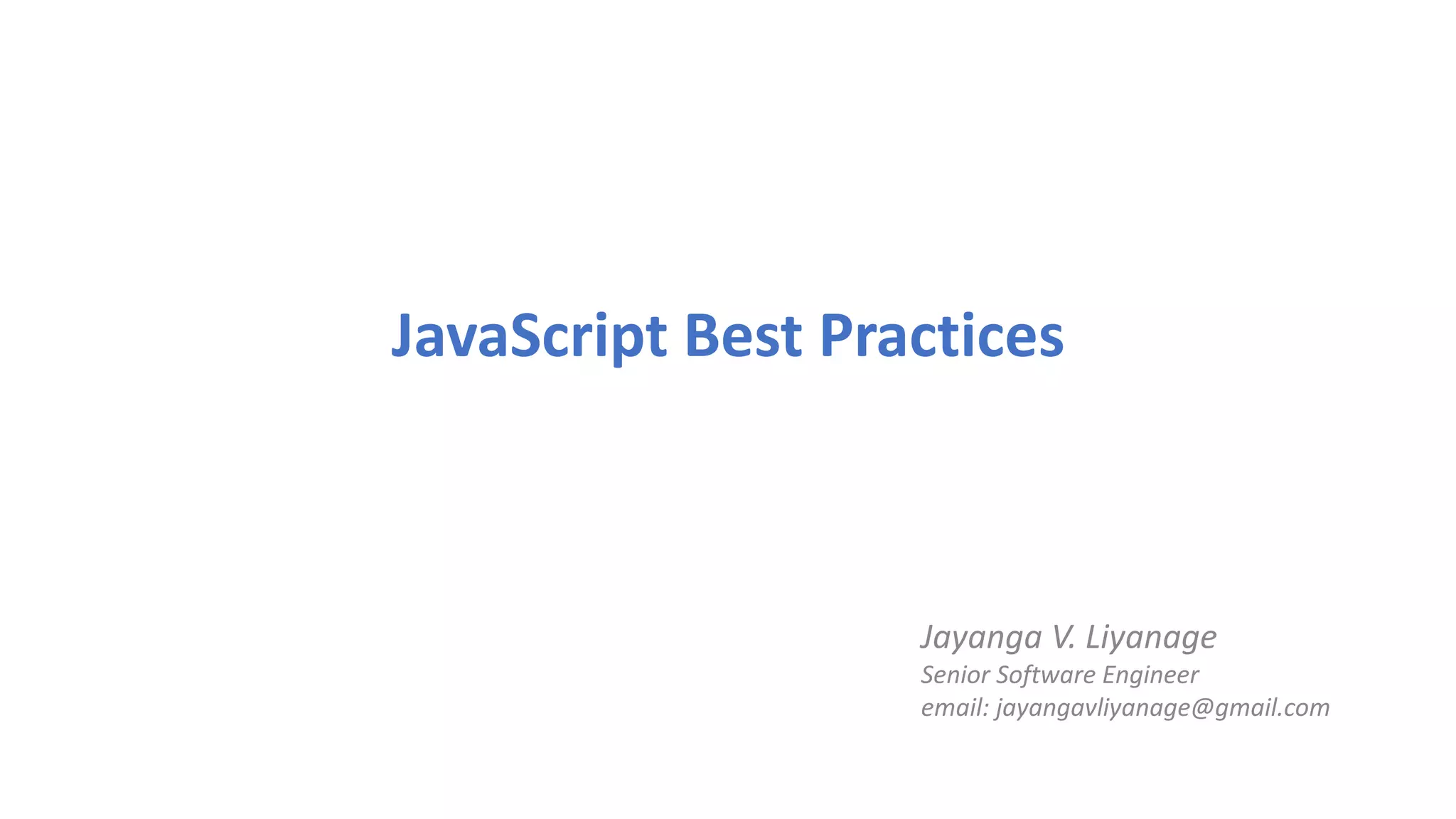 Javascript best practices | PPT
