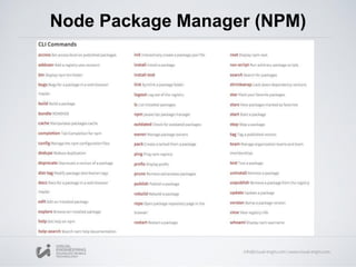 Node Package Manager (NPM)
 