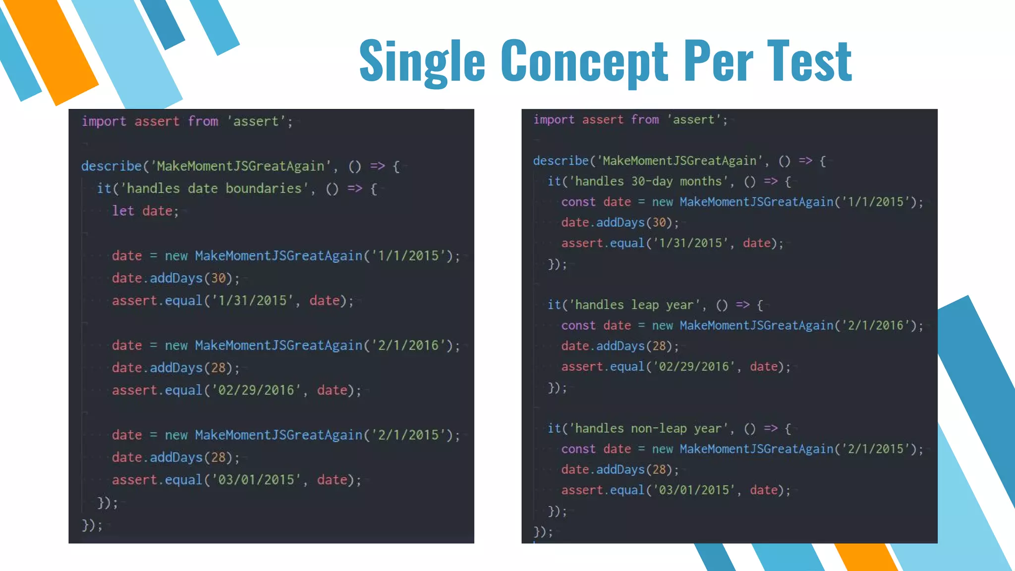 Single Concept Per Test 