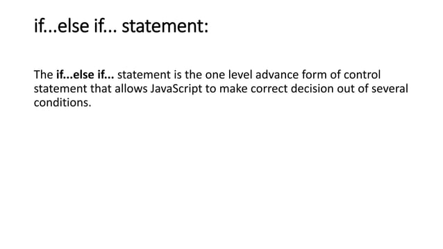 Javascript conditional statements | PPT