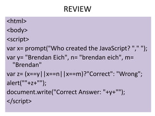 Javascript conditional statements 1 | PPTX