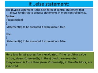 Javascript conditional statements 1 | PPTX