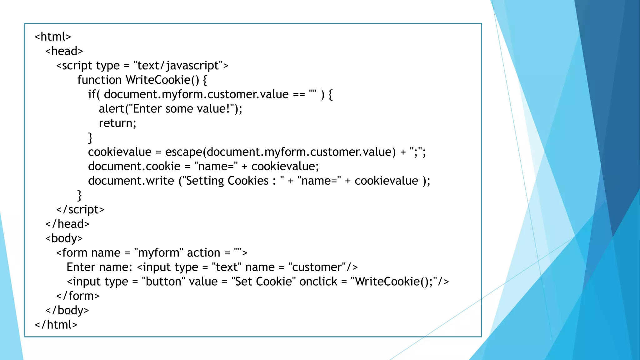 Java script cookies | PPTX