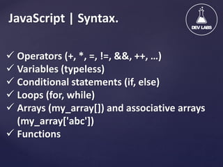 JavaScript and jQuery Basics | PPT