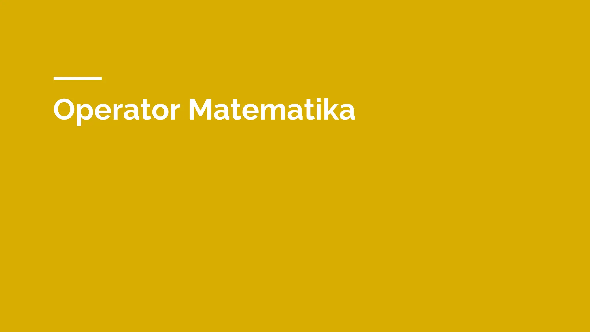 Operator Matematika
 