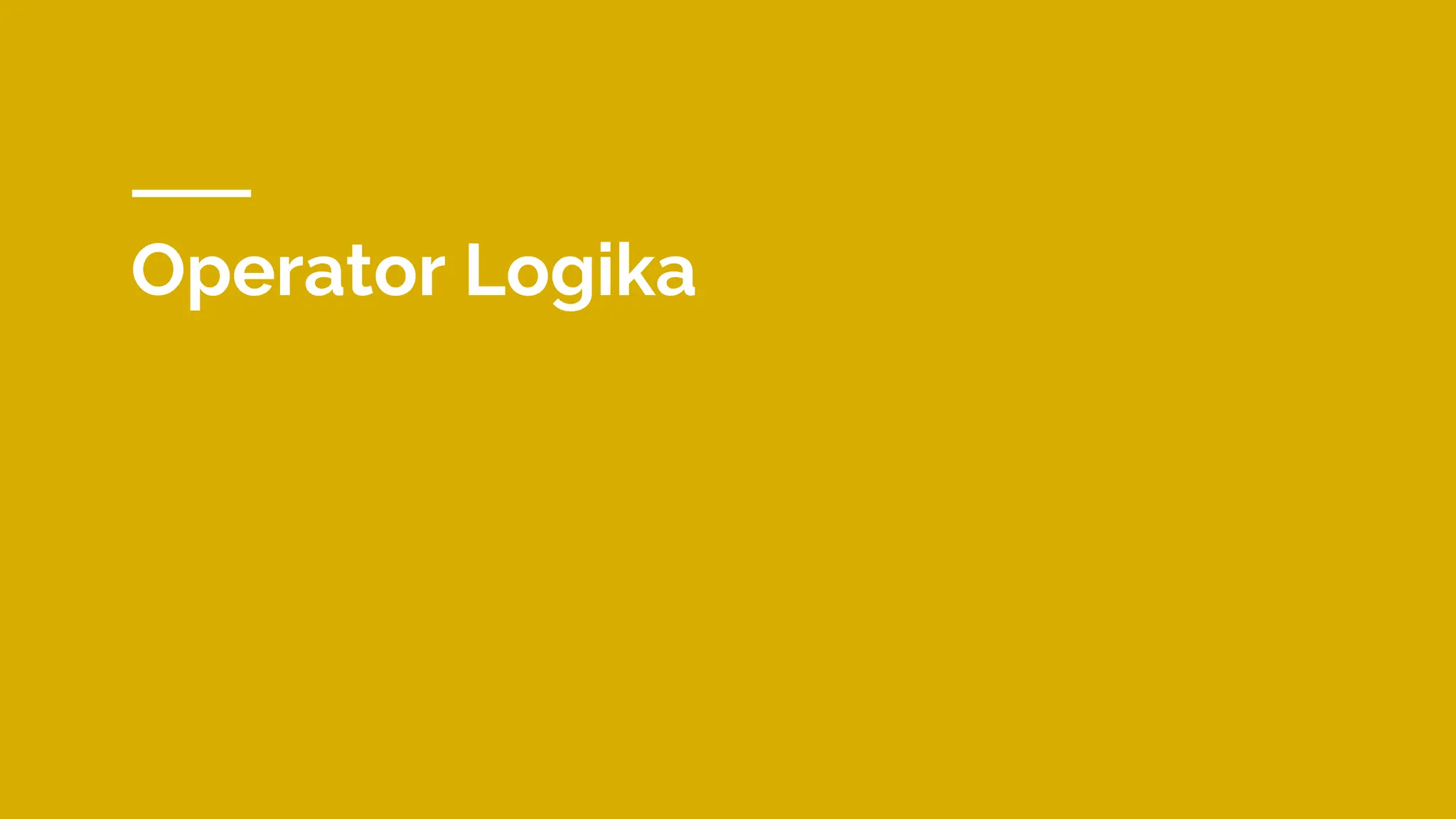 Operator Logika
 