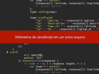 Kilômetros de JavaScript em um único arquivo
 