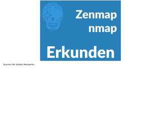 E
Erkunden
Zenmap  
nmap
Scannen der lokalen Netzwerke
 