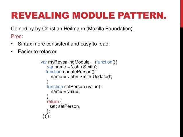 Javascript Design Patterns Enchanting Revealing Module Pattern Javascript Design Patterns Enchanting Revealing Module Pattern