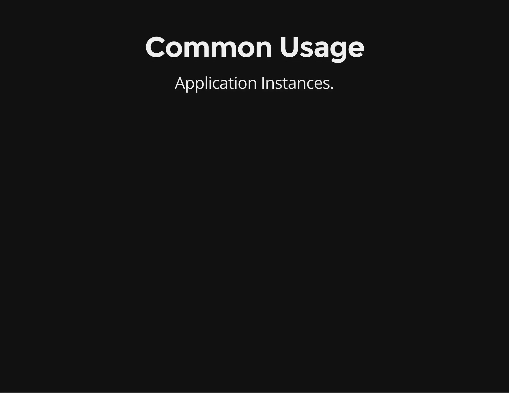 Common Usage
Application Instances.

 