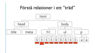 Förstå relationer i ett ”träd”
 