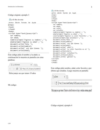 Java script ejemplos | PDF