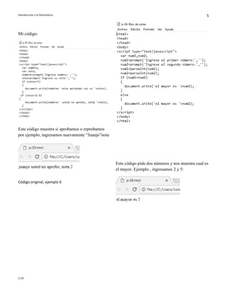 Java script ejemplos | PDF