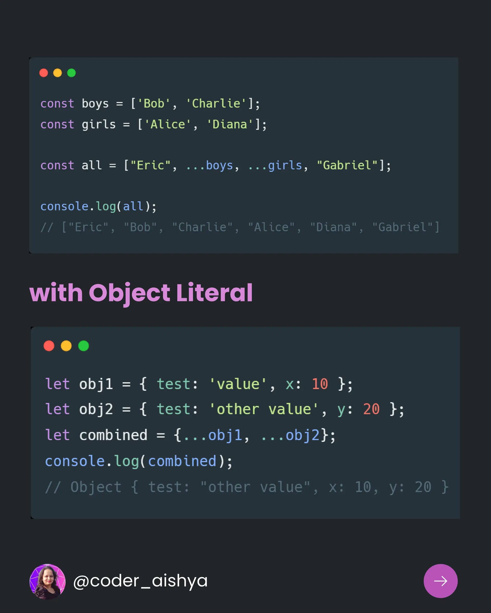 with Object Literal
@coder_aishya
 