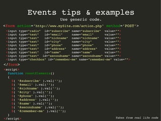 Event handling using jQuery | ODP