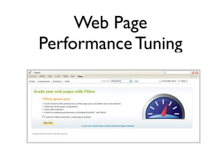 Web Page
Performance Tuning
 