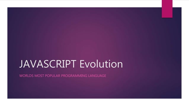 Javascript evolution | PPT