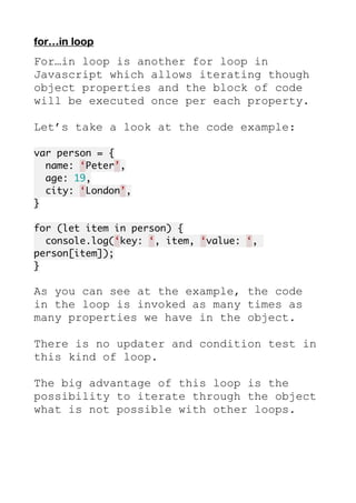 Javascript for loop | PDF