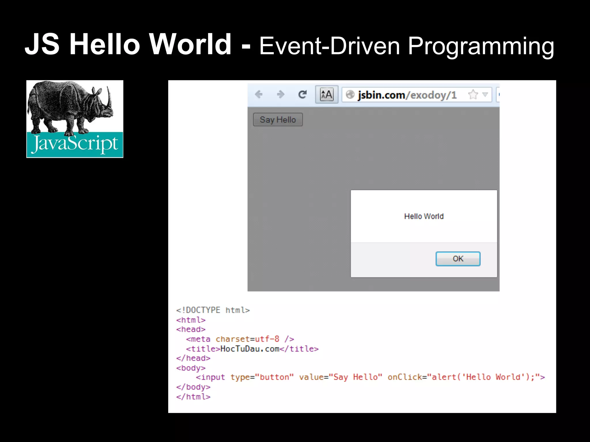 JS Hello World - Event-Driven Programming
 